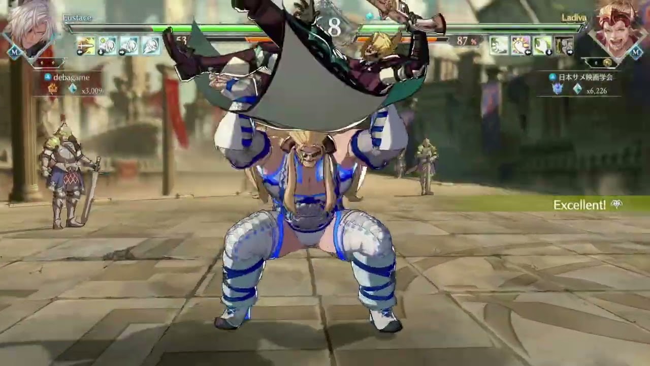 GBVSR High Level Gameplay Debagame Eustace VS Shark Movie Ladiva