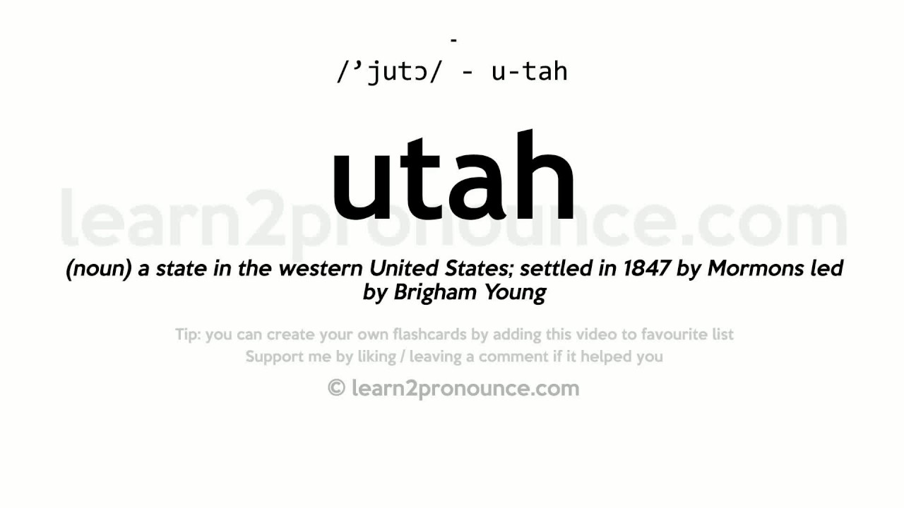 Utah pronunciation and definition YouTube