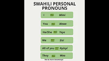 Easy Basic Swahili Personal Pronouns 