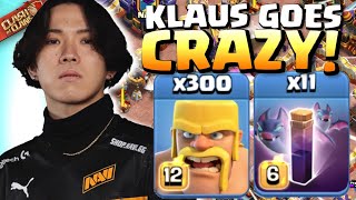 KLAUS breaks Clash of Clans with INSANE 300 Barbarian and 11 BAT attack! screenshot 5