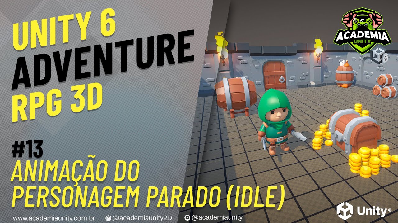 Unity 6 - Adventure RPG 3D - Animação do personagem parado (Idle) - #13