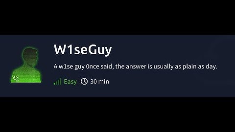 W1seGuy challenge room - TryHackMe