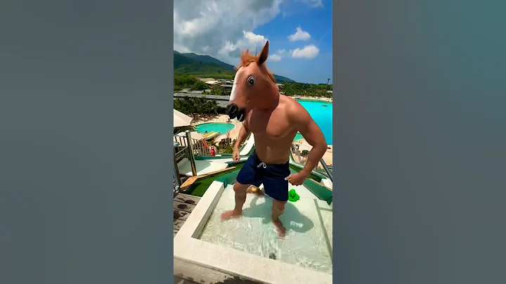 Squishy Monkey's Epic Water Slide Adventure with Horse