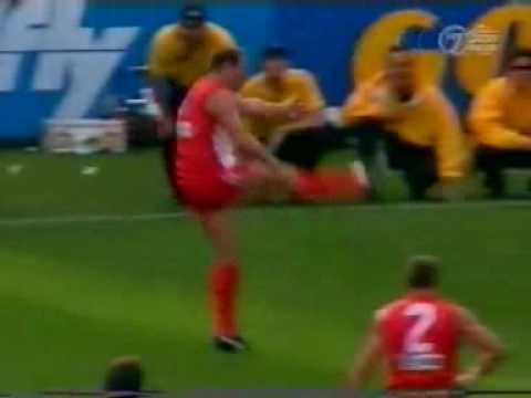 Tony Lockett kicks 1300th goal, June 1999. 1300 Sydney Swans