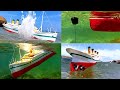 Cardboard ship sinking, RC ship HMHS Britannic exploded on a mine and sank