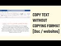 Copy text without copying format or attributes in Word and other applications