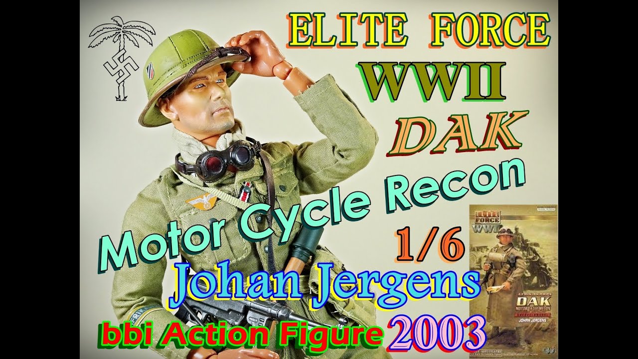 bbi 1/6 WWII DAK German Afrika Korps Panzer Battalion Motorcycle Recon - Johan Jergens ⚔🏝