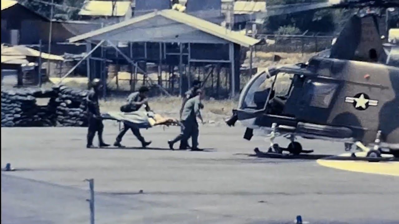 Vietnam War 1972 US Air Force Medivac Flight With A Kaman HH-43 Huskie Helicopter