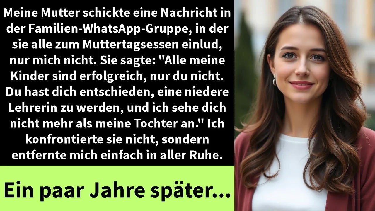 Meine Mutter schickte eine Nachricht in der Familien-WhatsApp-Gruppe, in der sie alle zum