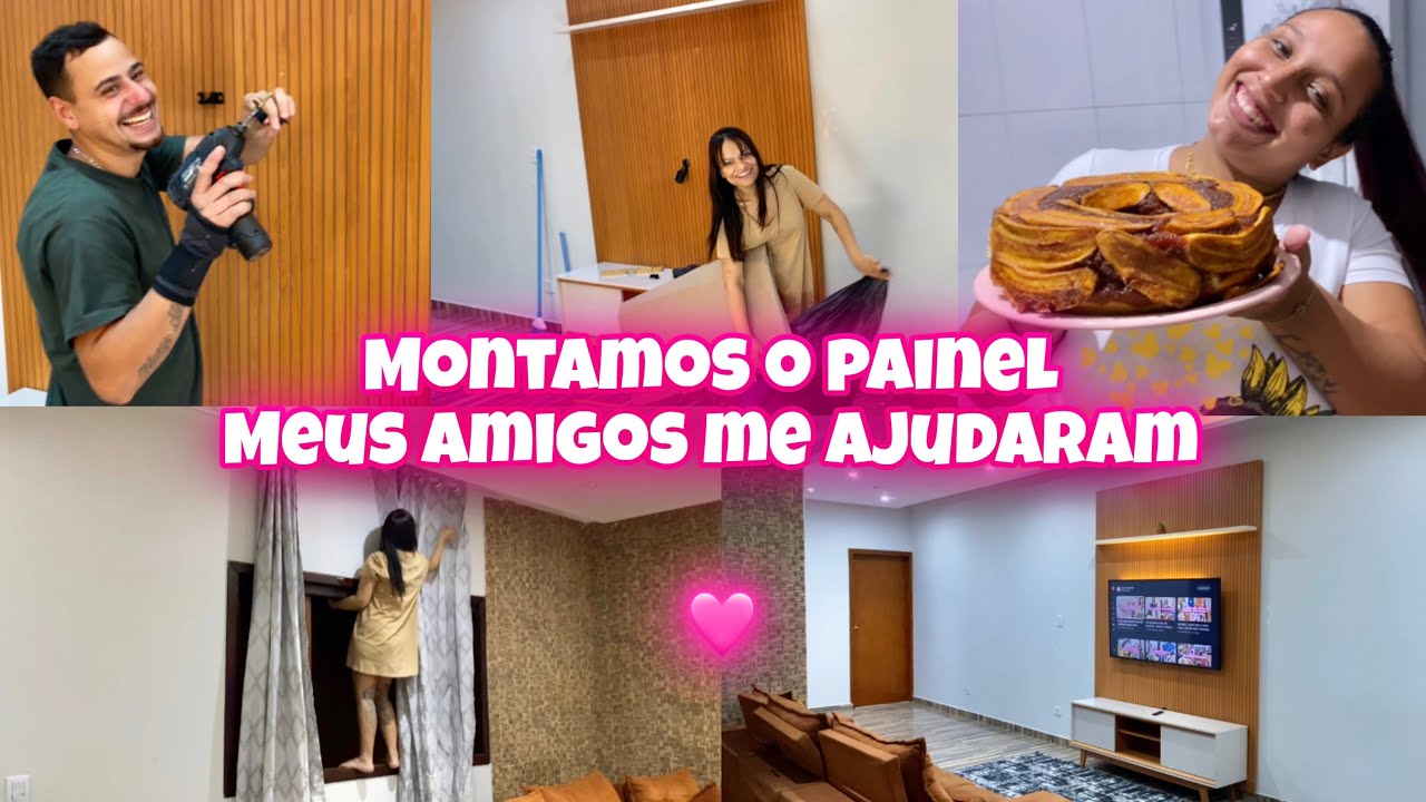 A SALA ESTÁ FICANDO LINDA - MONTAMOS O PAINEL NOVO - ELES ME AJUDARAM - 