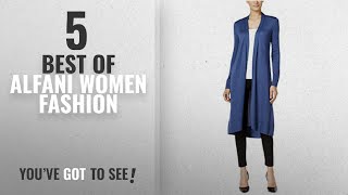 Alfani Women Fashion [2018 Best Sellers]: Alfani Womens Ribbed Open Front Duster Top Blue L