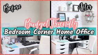 Renter Friendly SMALL SPACE HOME OFFICE Makeover On A Budget In My Bedroom l Home Office Tour 2020