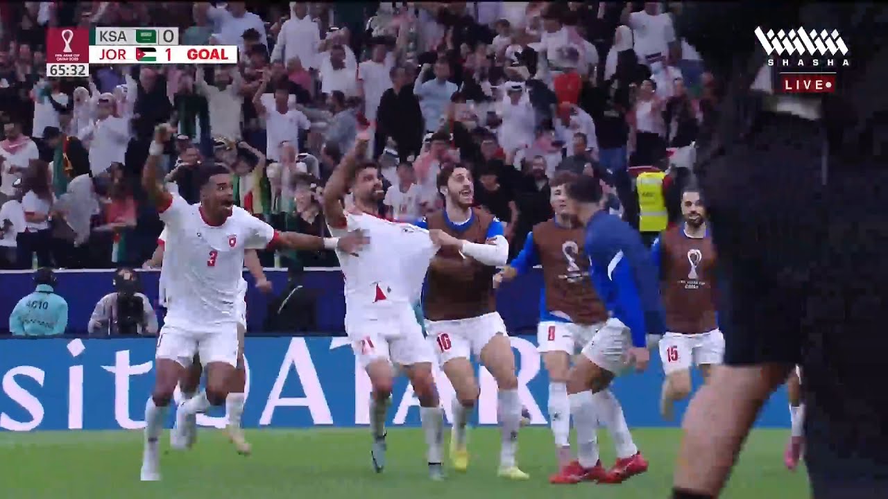 ملخص مباراة الاردن والسعودية 1-0 اليوم اهداف السعودية والاردن  النشامه الي النهائي وجنون فهد العتيبي