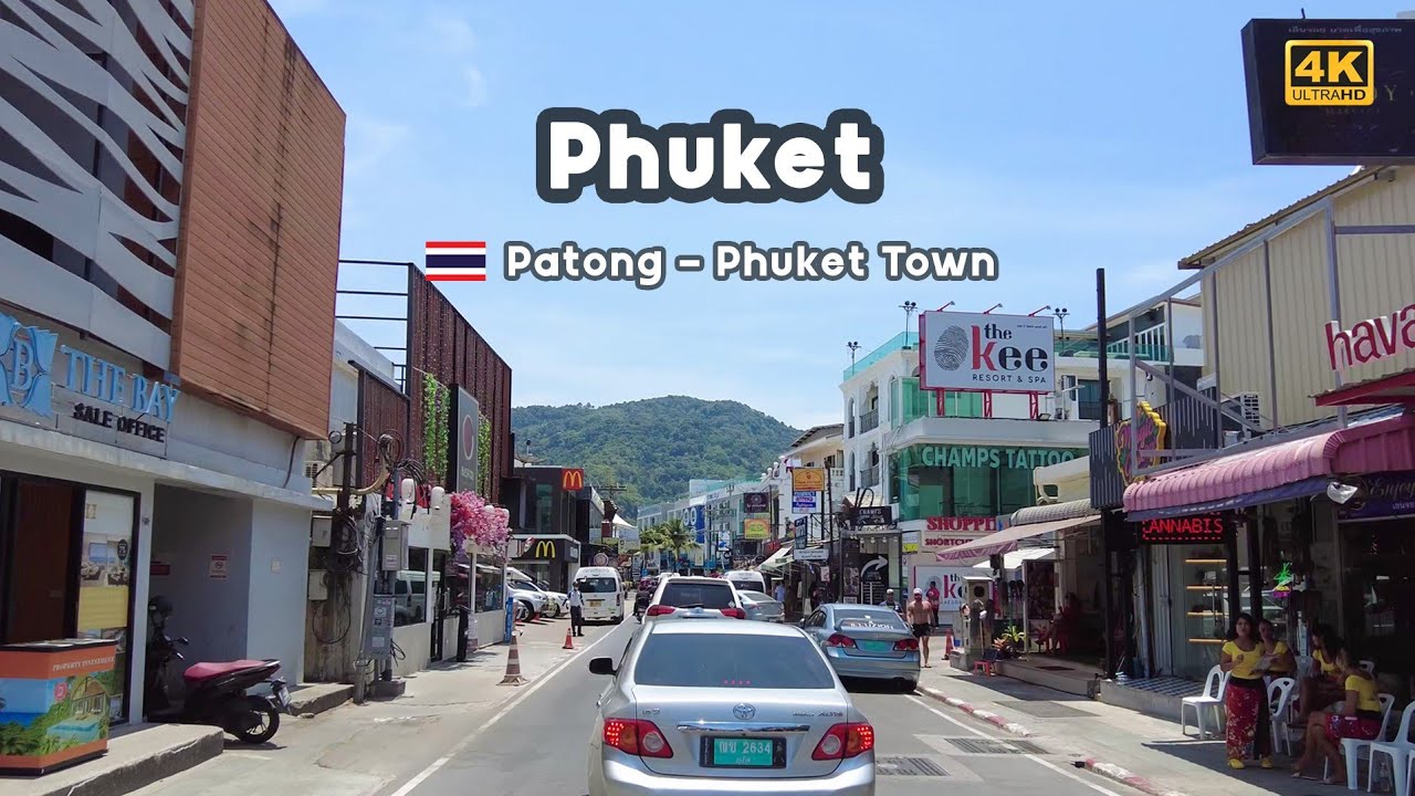 [4K] 🇹🇭 Driving from Patong district to Phuket town Thailand