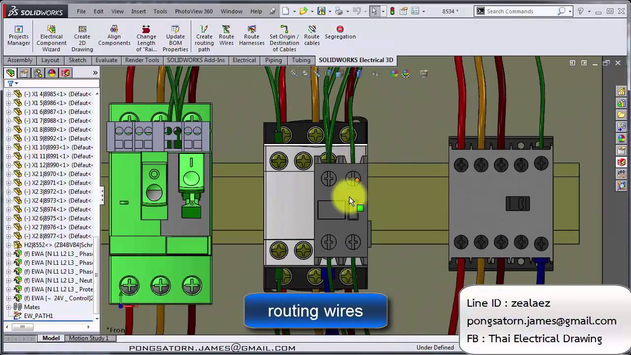 ตัวอย่างสื่อการสอน SolidWorks Electrical 3D - YouTube