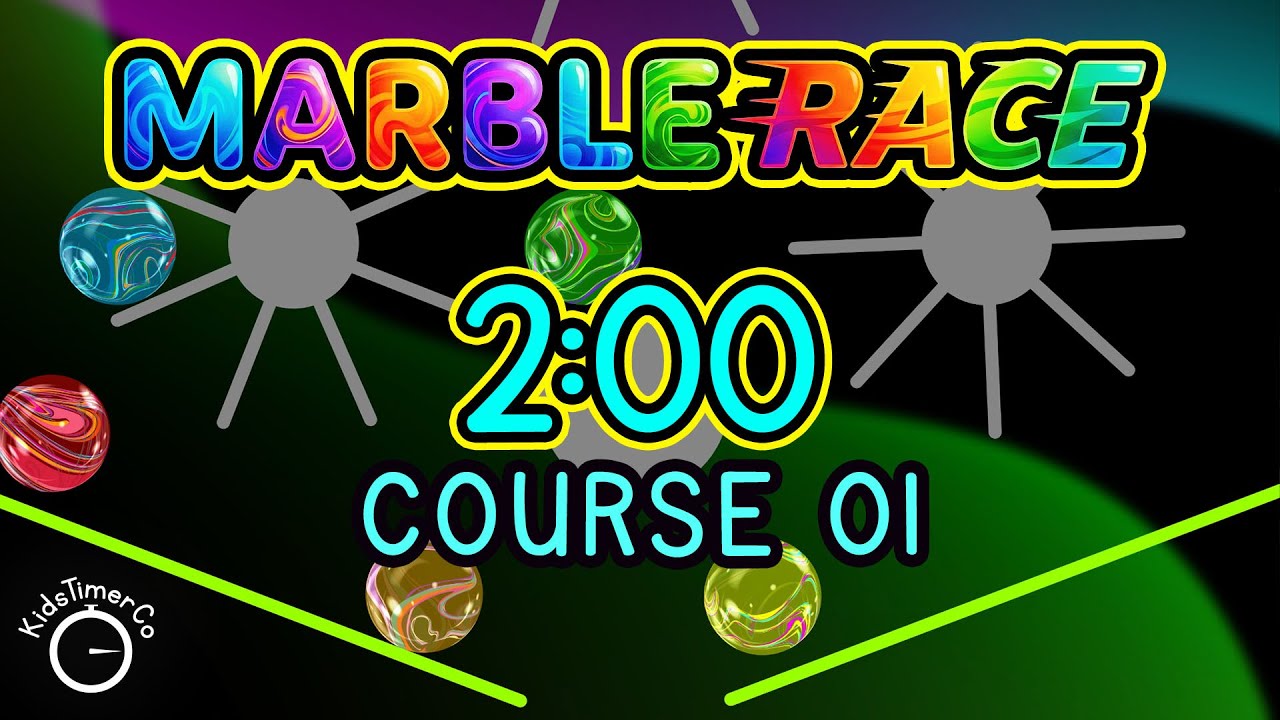 2 Minute Epic Marble Race Timer! 🏆🌈 Real 2D Simulation Visual Timer