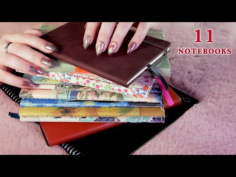 🎧ASMR Scratchy Tapping on 11 Notebooks / NO TALKING