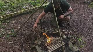 Bushcraft deň- hamaka ,trojnožka ,prak ,čaj.(hammock, tripod, slingshot, tea)