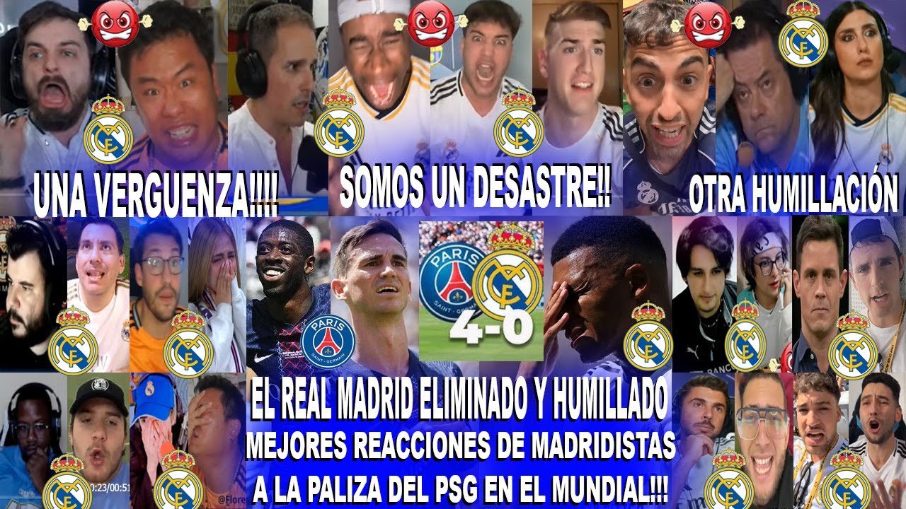 MEJORES REACCIONES DE MADRIDISTAS ELIMINADOS AL PSG 4-0 REAL MADRID - HUMILLACIÓN HISTÓRICA!!