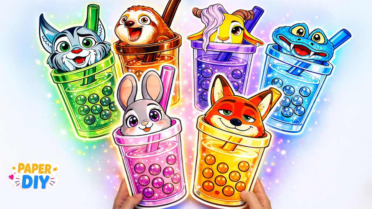 Satisfying Paper DIY✨ZOOTOPIA 2 Milk Tea Surprise Blind Bags Unboxing🧋| Nick or Judy? | ASMR