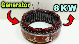 I turn car alternator coil into 220v 8000w electric generator
