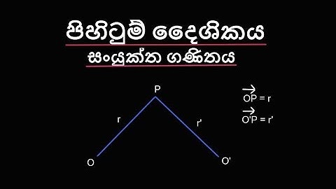 Position Vector(පිහිටුම් දෛශිකය) - Advanced Level Combined Mathematics Vectors Part -5