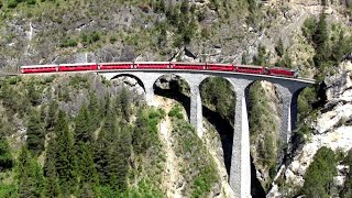 [RhB]Landwasser Viaduct and Schmittentobel Viaduct, Rhaetian Railway, Switzerland
