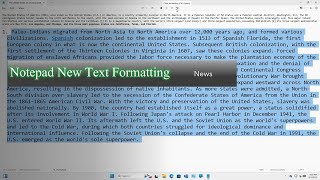 Notepad New Features "Text Formatting"