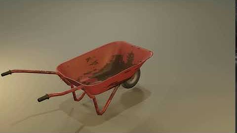 3d wheelbarrow model - lowpoly