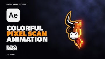Colorful Pixel Scan Animation Tutorial in Adobe After Effects No Plugins