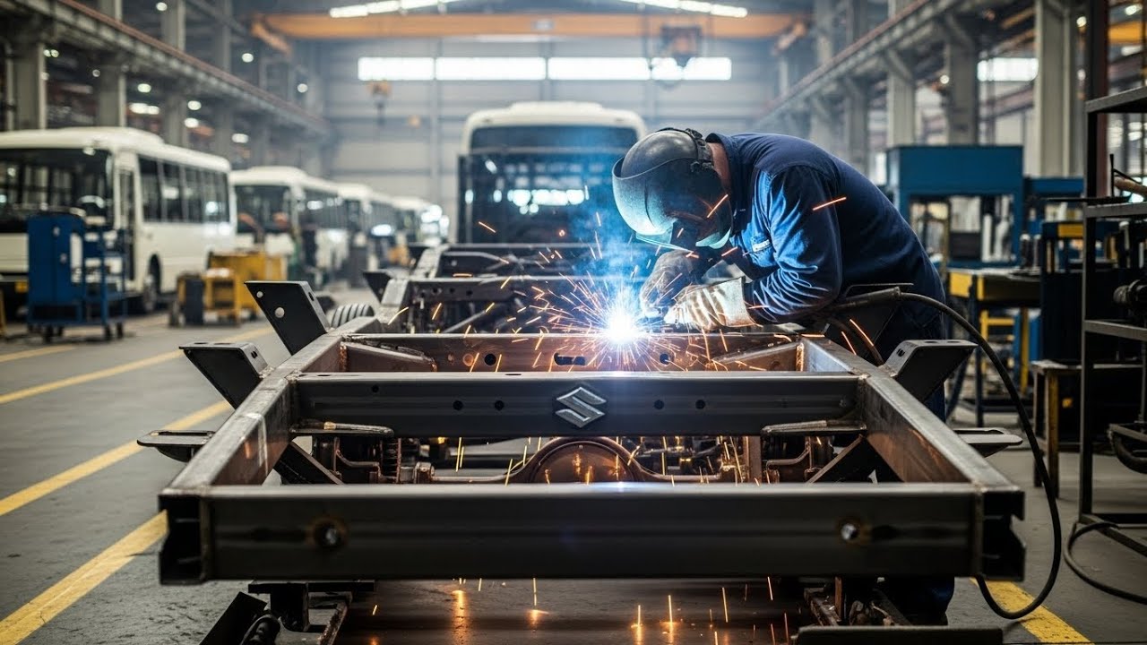 Bus Making Process How Suzuki Buses Are Made | Complete Bus Manufacturing Process Factory ...