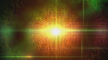 4K Background Video Golden Sphere Center Flare Red Green Design 2160p Animation