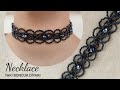 Siyah Şık Boyun Kolyesi. Party stylish Choker Necklace. How to make beaded Necklace. DIY