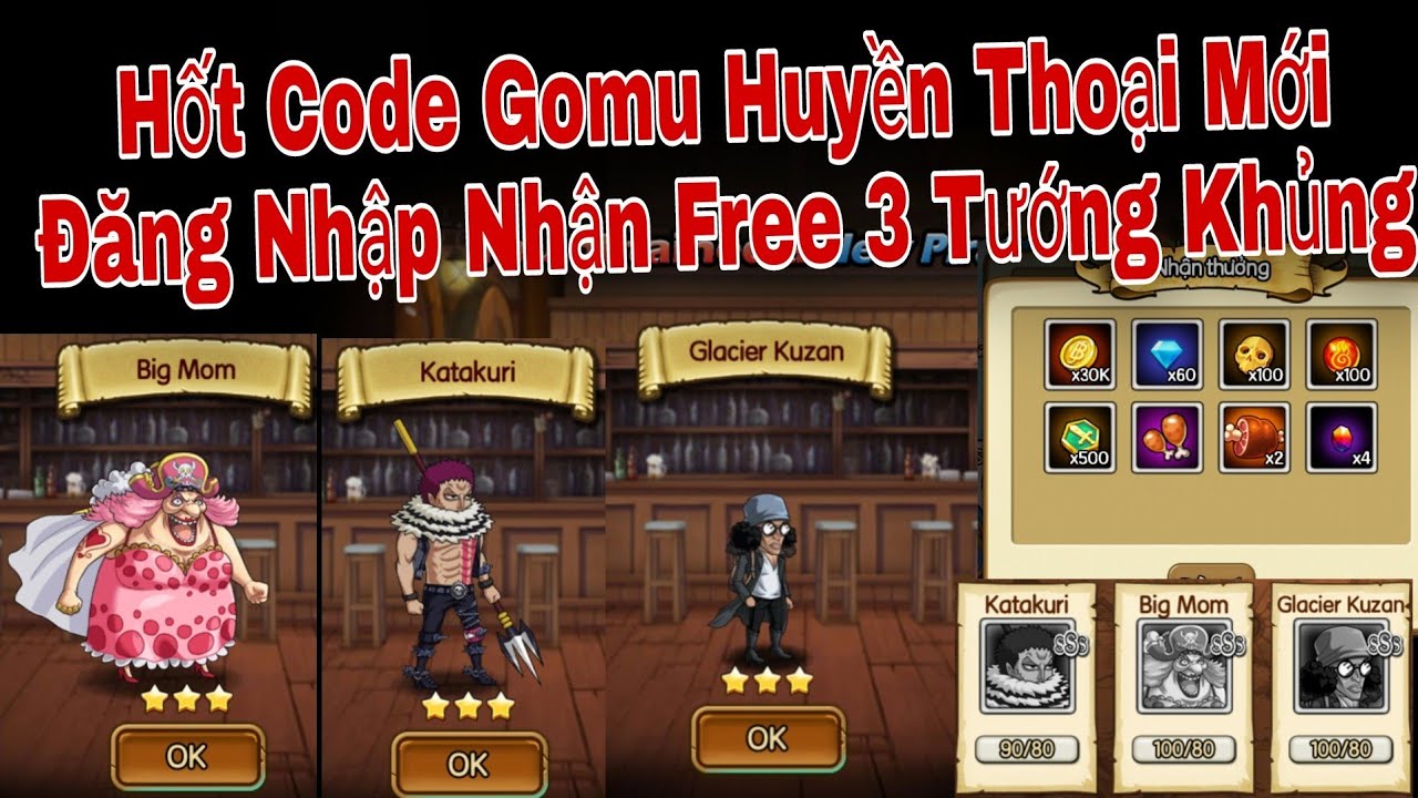 Hốt Code Gomu Huyền Thoại Mới | Đăng Nhập Hốt 3 Tướng Hót Katakuri Bigmon Aokiji Kuzan sSs | ttbđ