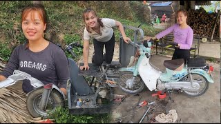 FULL VIDEO: After a week of "fighting" with the job of repaired and restored motorbikes of girl N.