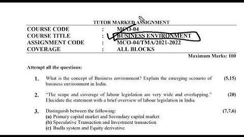 MCO-04  BUSINESS ENVIRONMENT 2022 IGNOU full Assignment Solved with best explaination