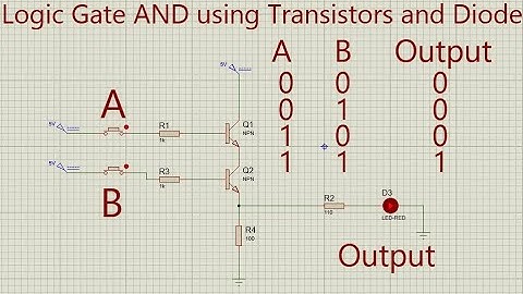 AND Logic Gate Using Transistors and Diodes Proteus Simulation