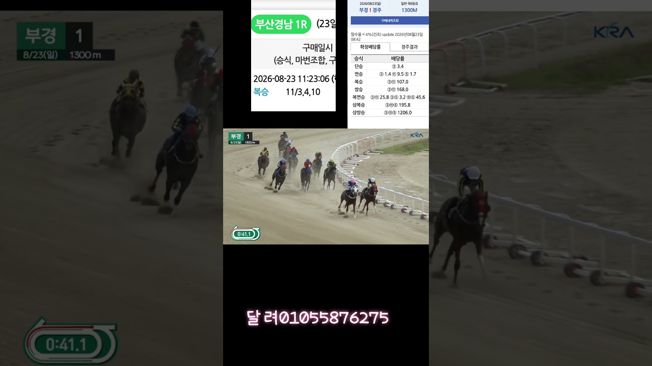 짜릿한경주 11축 잡고 성공