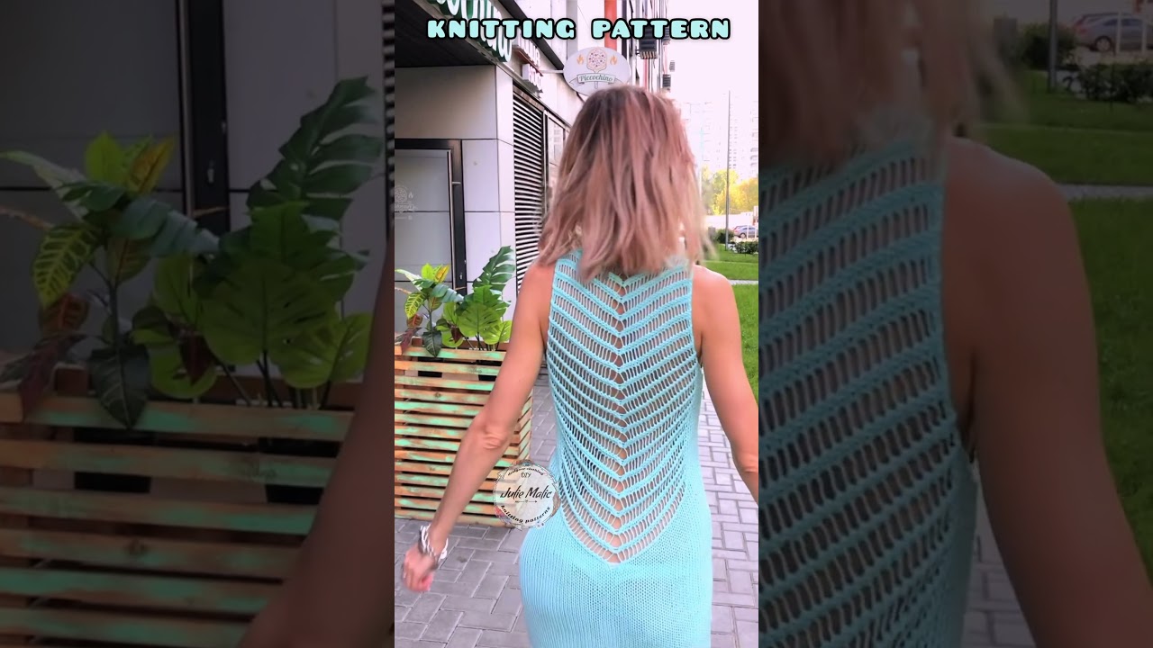 👗Lace back mini dress and knitting pattern👗