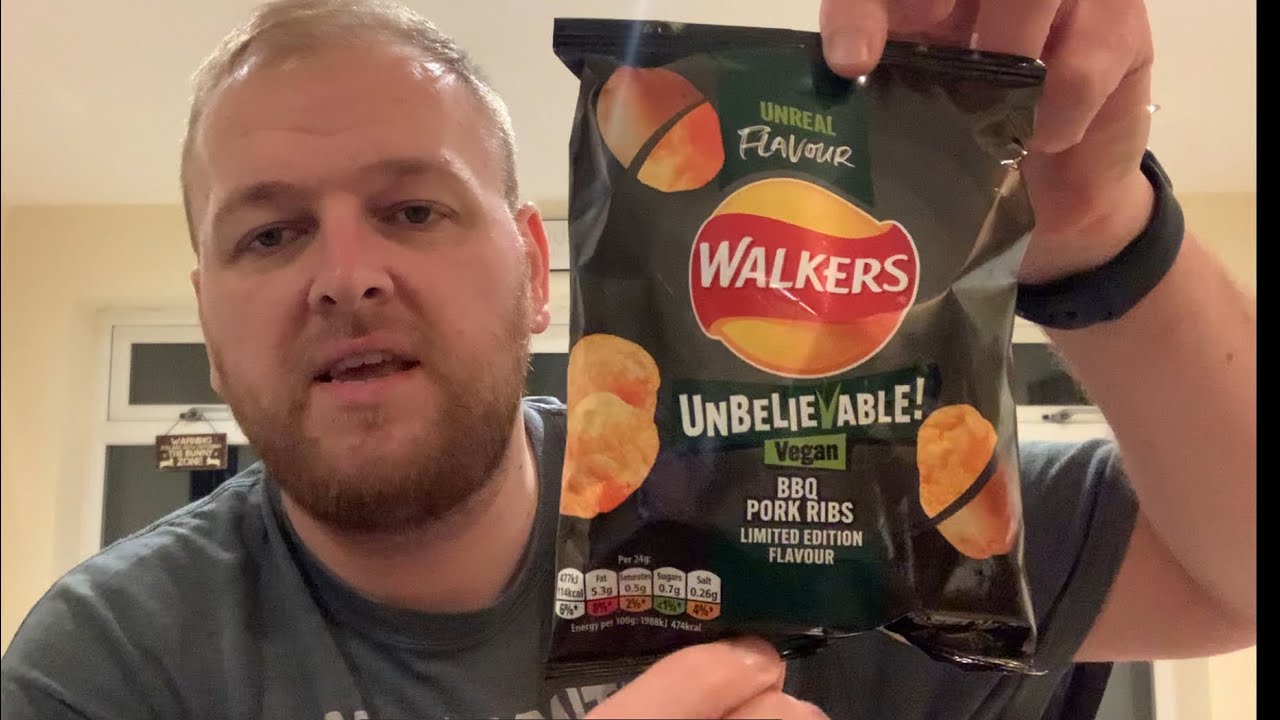 Walkers Vegan BBQ Pork Ribs Flavour Crisps Review YouTube