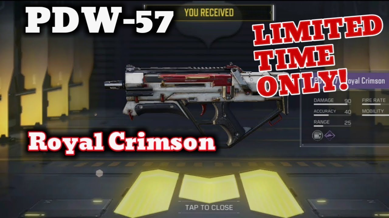 Free Pdw 57 Royal Crimson Epic Skin Gameplay In Call Of Duty Mobile Youtube