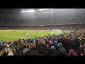 Messi chanting Barcelona vs Lyon
