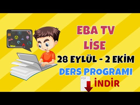 EBA TV LİSE DERS PROGRAMI 28 EYLÜL - 2 EKİM