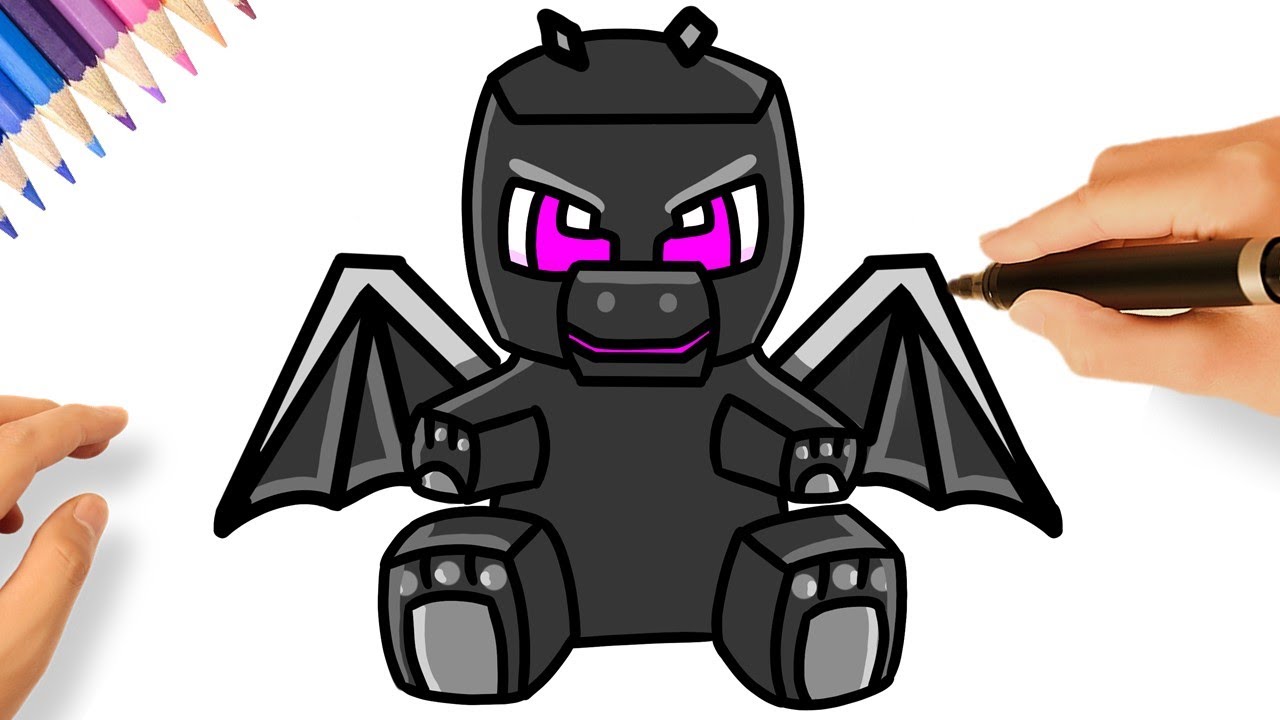 How to DRAW ENDER DRAGON MINECRAFT 