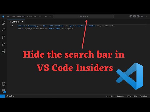 Quick Tip: Hide the Search Bar in VS Code Insiders ?