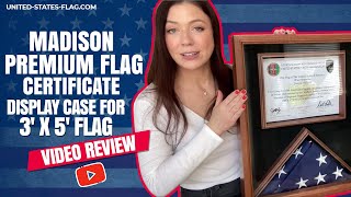 Madison Premium Flag and Certificate Display Case for 3' x 5' Flag Video Review