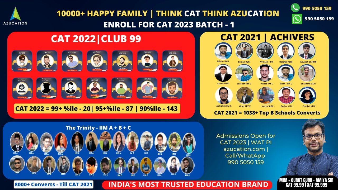 CAT 2023 BATCH 1 Class Plan |  How to start Preparation for CAT 2023 | AMIYA CAT 99.99 ; XAT 99.999