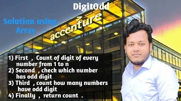 Accenture Coding Questions || Count numbers which have odd number of digits in given range