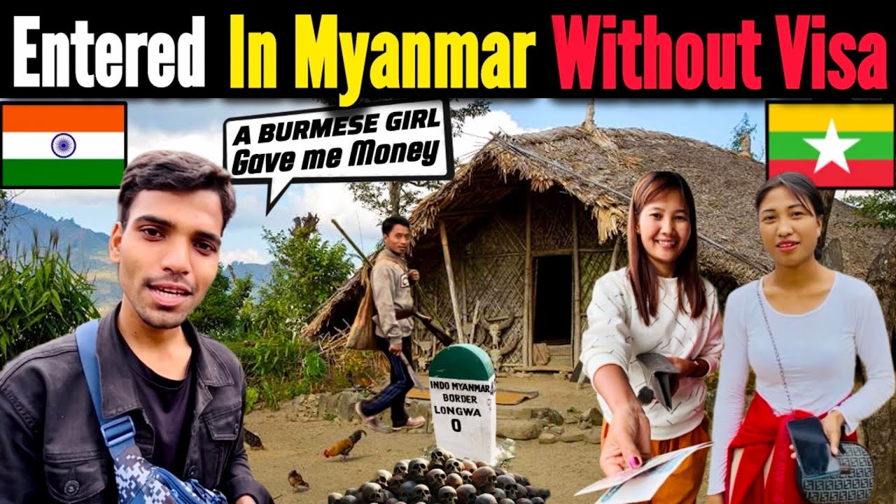 A Burmese🇲🇲 girl gave me a gift | Exploring village life near Myanmar With​⁠