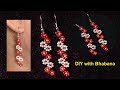 Twin Flower Drop Earring, How to make Beaded Flower Earring / DIY Jewelry Tutorial